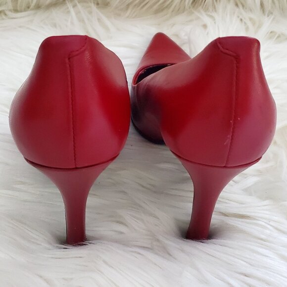 Jones Wear Burgundy Classic Medium Heeled Pumps SZ 7.5 - Picture 4 of 11